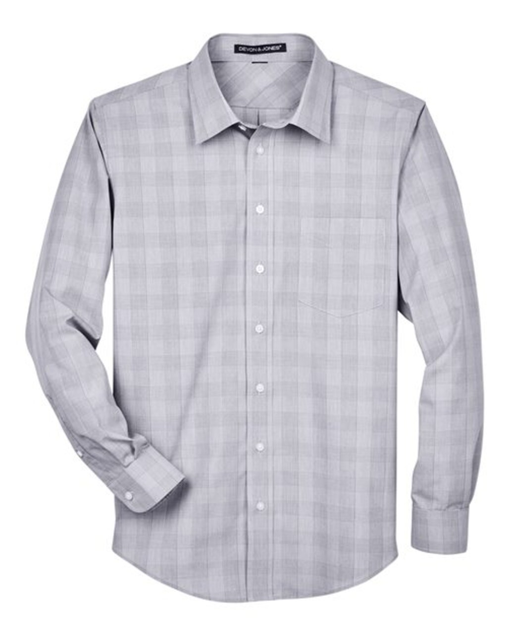 Devon & Jones® Mens Glen Plaid Dress Shirt Cotton Polyester Fit